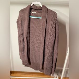 WOMENS KNIT SWEATER CARDIGAN PURPLE LARGE 🍀